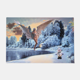 Paillasson Snowman et Angel Imaginaire sol Mat