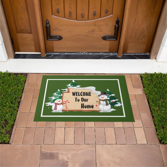 Paillasson Snowmen Greeting  Doormat (De plein air)