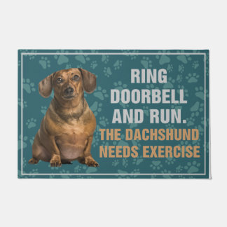 Paillasson Sonnez la porte et faites l'exercice Dachshund Nee