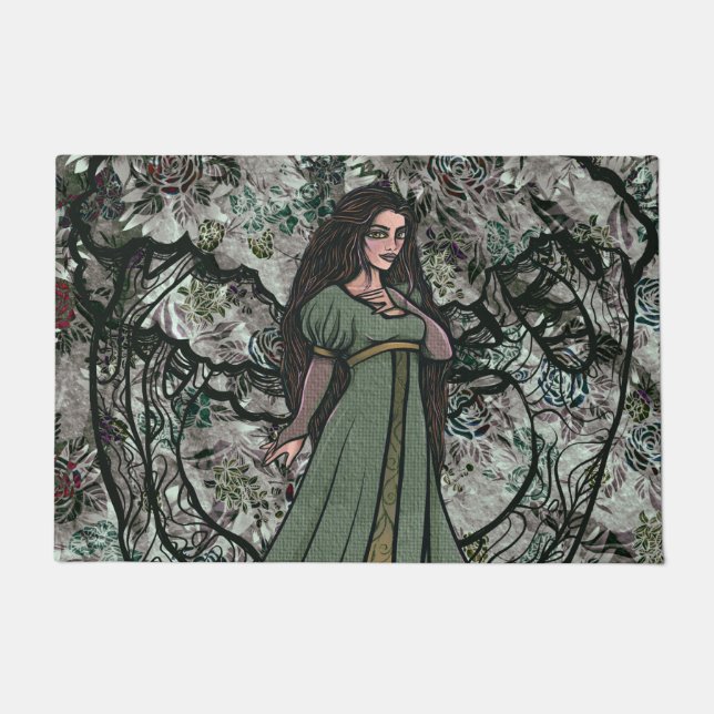 Paillasson Sorcière verte nature druide Goddess Woods (Devant)