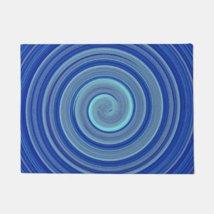 Paillasson spirale bleue et turquoise