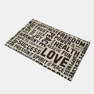 Paillasson Spirit Affirmations de vie NOIR + votre backgr.