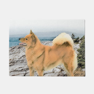 Paillasson Spitz finlandais à Seashore Peinture - Chien Art