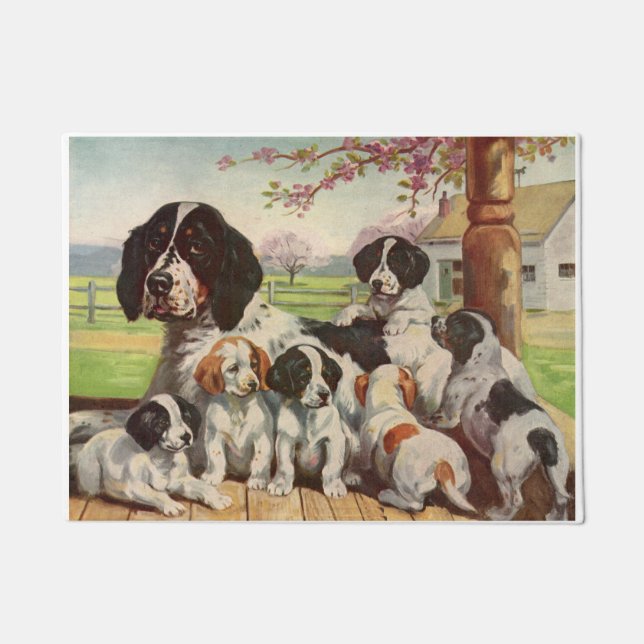 Paillasson springer spaniel maman et chiots (Devant)