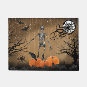Paillasson Squelette Citrouille d'Halloween