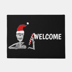 Paillasson Squelette drôle dans Noël chapeau de Noël