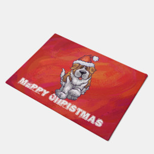 Paillasson St Bernard Noël En Rouge