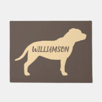 Staffordshire Bull Terrier Silhouette Texte person