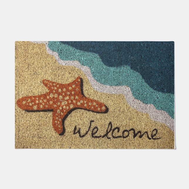Paillasson Starfish Welcome Doormat, Beach Doormat, Été (Devant)