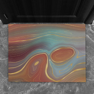 Paillasson Strata automne Terra Cotta Turquoise et Gold Aga