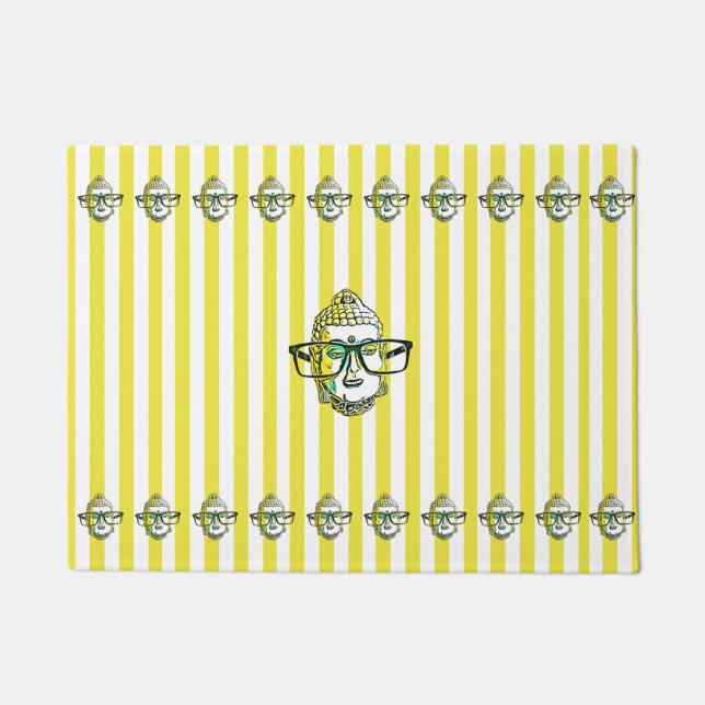 Paillasson Stripes Jaunes Buddha Paix (Devant)