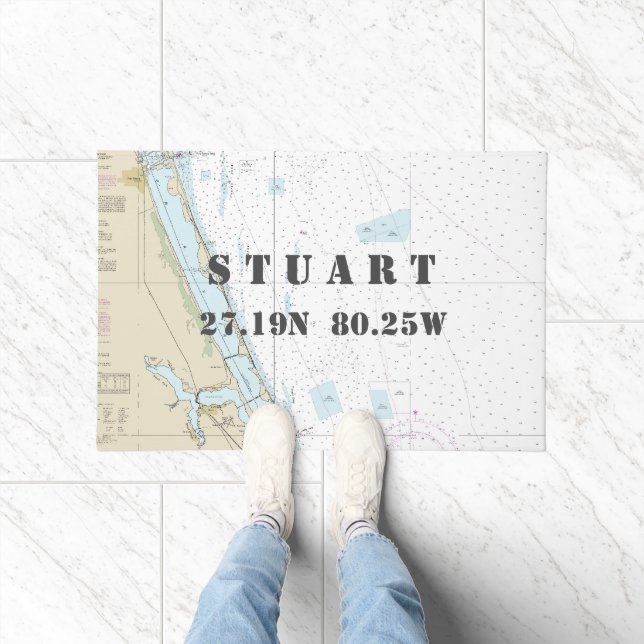Paillasson Stuart Florida Latitude Longitude Bateau nautique (Intérieur)