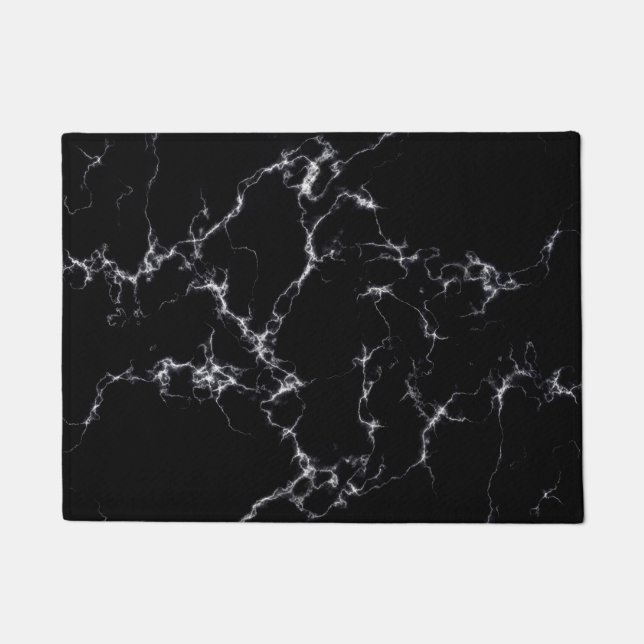 Paillasson Style marbre élégant4 - Noir et Blanc (Devant)