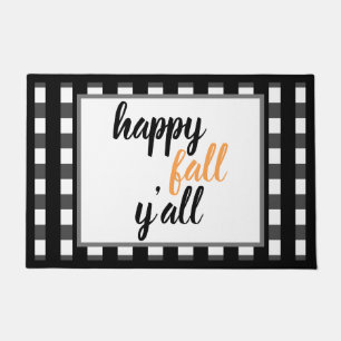 Paillasson Style moderne Happy Fall Y'all Black Buffalo Check