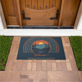 Paillasson Sunset Dot Mandala Vintage Wilderness personnalisé