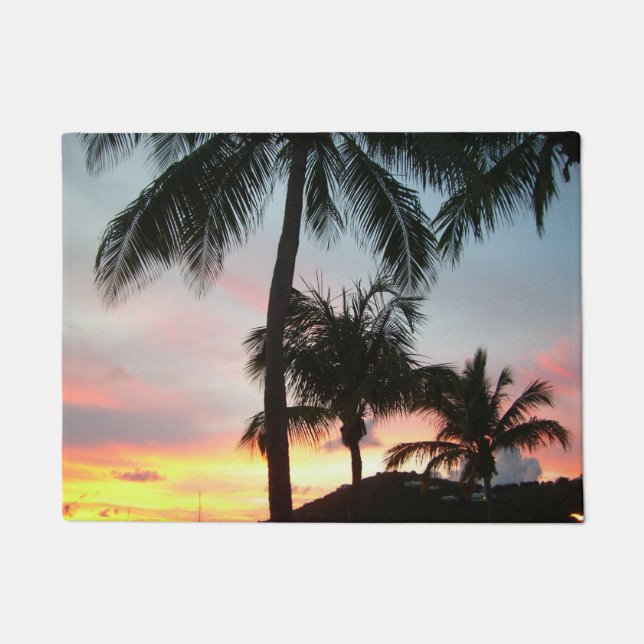Paillasson Sunset Palms Tropical Paysage Photographie (Devant)