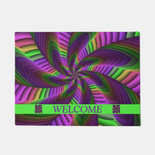 Paillasson Super Énergétique coloré Neon Motif fractal