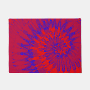 Paillasson Super Tie Dye Spiral Rouge et Bleu
