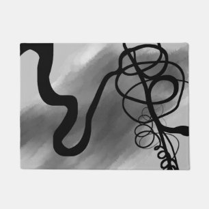 Paillasson Sur la grille : gris Abstrait, noir et blanc