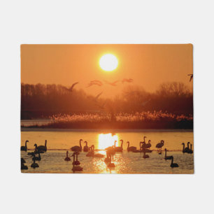 Paillasson Swans au lever du soleil