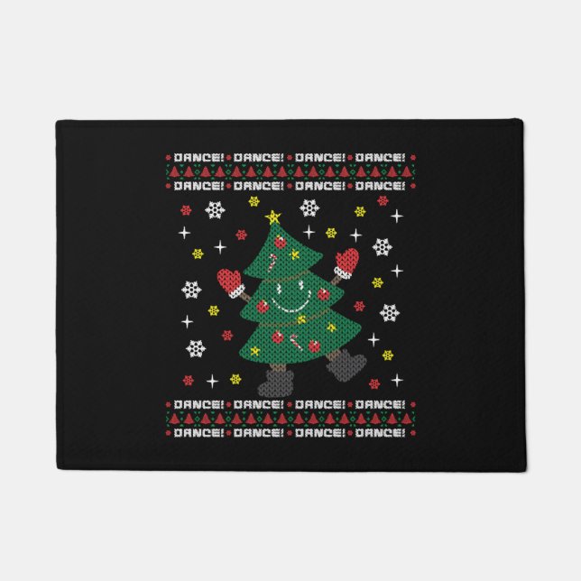 Paillasson Sweater de Noël moche de vacances DANSE XMAS TREE (Devant)