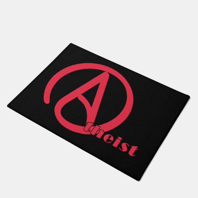 Paillasson Symbole de la fierté athée Rouge Identité croyance (Incliné)