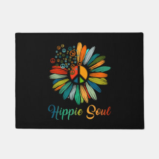 Paillasson SYMBOLE DE LA PAIX ESSENTIELLE HIppie Tournesol
