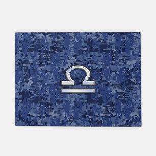 Paillasson Symbole de Libra Zodiac sur le camouflage numériqu