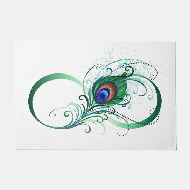 Paillasson Symbole d'infini avec plume de paon (Devant)