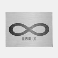 Symbole d'infini sur la texture métallique de Faux