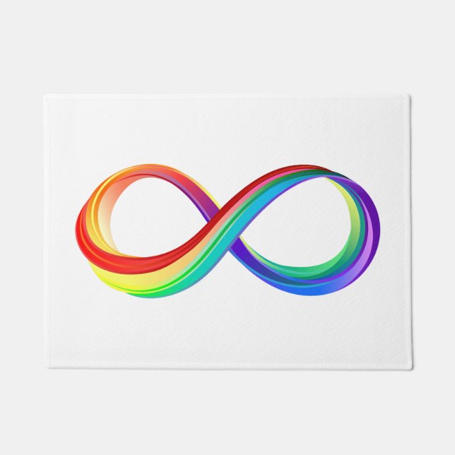 Paillasson Symbole d'infinité arc-en-ciel stratifié (Devant)