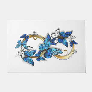 Paillasson Symbole infini de papillons Morpho bleus