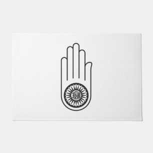 Paillasson Symbole jaïn d'Ahimsa (Main de non-violence)