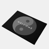 Symbole Yin Yang foncé mat de bienvenue personnali