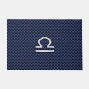 Paillasson Symbole Zodiaque de la Libra d'argent Marine Fibre