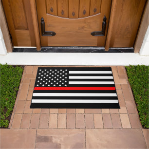 Paillasson Symbolic mince Red Line US Drapeau design graphiqu