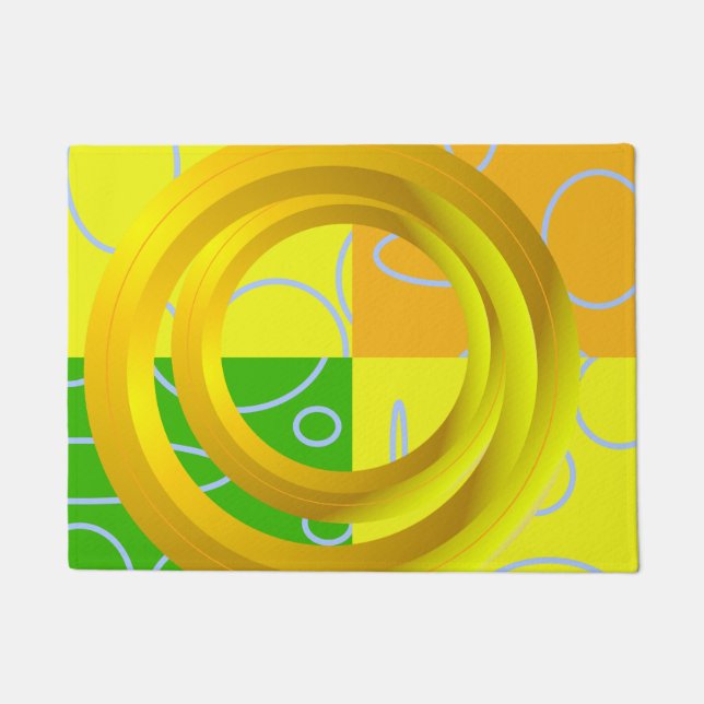 Paillasson Tableau moderne vert orange jaune (Devant)