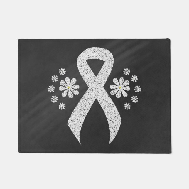 Paillasson Tableau noir - Sensibilisation Ruban blanc (Devant)