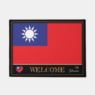 Paillasson Taïwan & Taïwan Flag house mats/sports Welcome