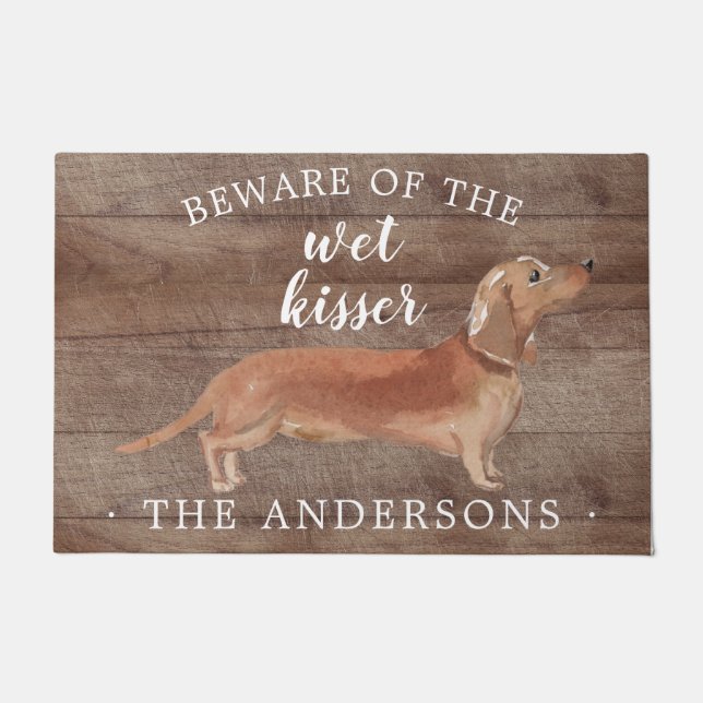 Paillasson Tan Dachshund Chien Porte Personnalisée Mat (Devant)