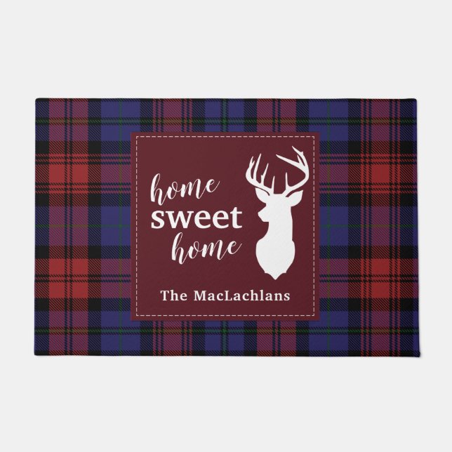 Paillasson Tartan Noël Clan MacLachlan Personnaliser Plaid (Devant)
