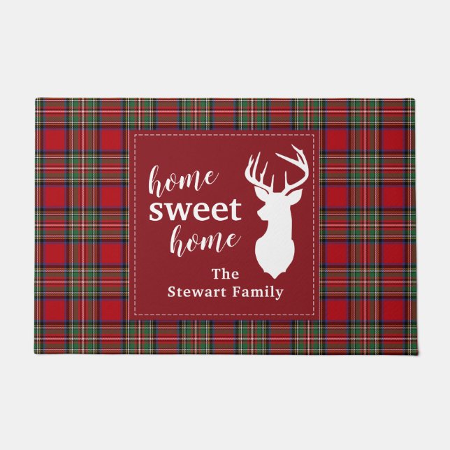 Paillasson Tartan Rouge Clan Stewart (Devant)