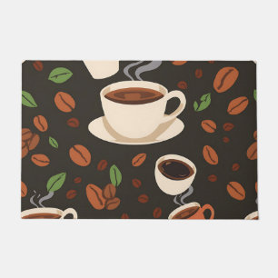 Paillasson Tasses de café Grains Matin Motif