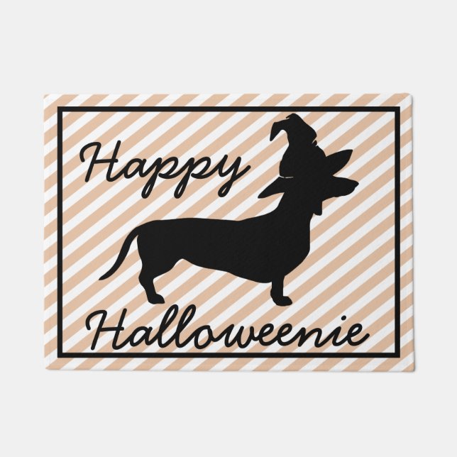 Paillasson Teckel heureux de Halloweenie Halloween (Devant)