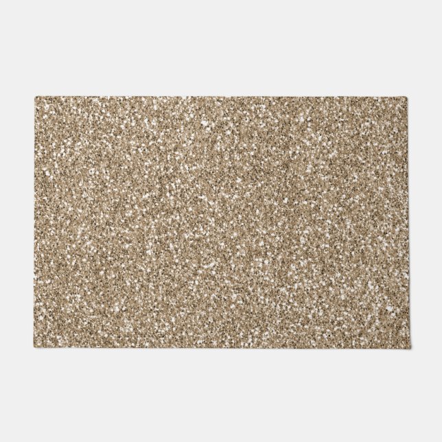 Paillasson Teddy Bear Brown Gold Parties scintillant      (Devant)