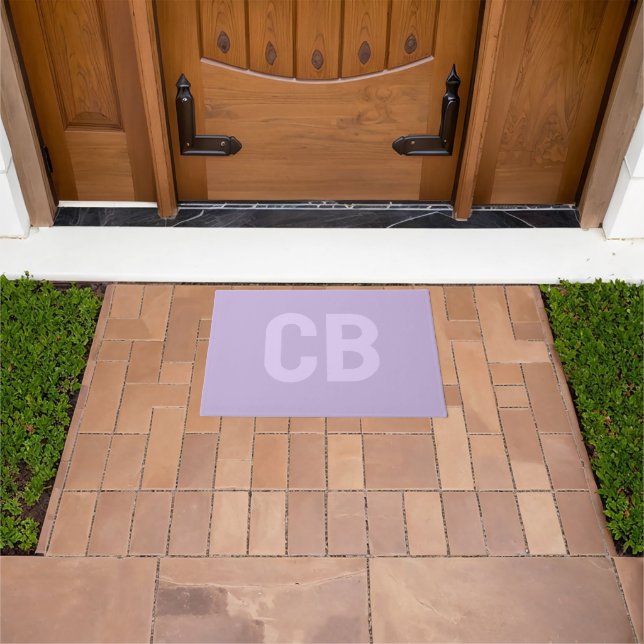 Paillasson Tendance Couleur Doux Violet Monogramme mat (De plein air)