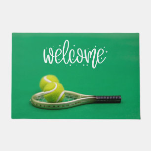 Paillasson Tennis ball sur pelouse bienvenue 