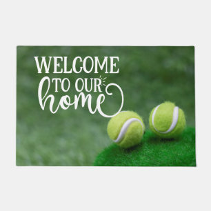 Paillasson Tennis ball sur pelouse bienvenue