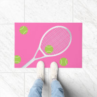 Tennis Rose Chaud moderne Racket Ball Rug
