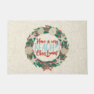 Paillasson Terre côtière de Noël Tropical Sea Shell Wreath -